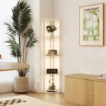 Reguliuojamo ryškumo kampinis pastatomas LED šviestuvas su 4 lentynomis – Paveikslėlis 9