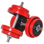 Reguliuojamo svorio 2-in-1 hantelių ir štangos rinkinys 20 kg