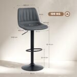 Retro dizaino reguliuojamo aukščio ir pasukamos baro kėdės (2 vnt.) – Paveikslėlis 3