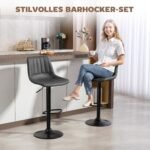 Retro dizaino reguliuojamo aukščio ir pasukamos baro kėdės (2 vnt.) – Paveikslėlis 4
