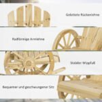 Rustiškas vežimo rato dizaino supamas orams atsparus sodo krėslas – Paveikslėlis 6