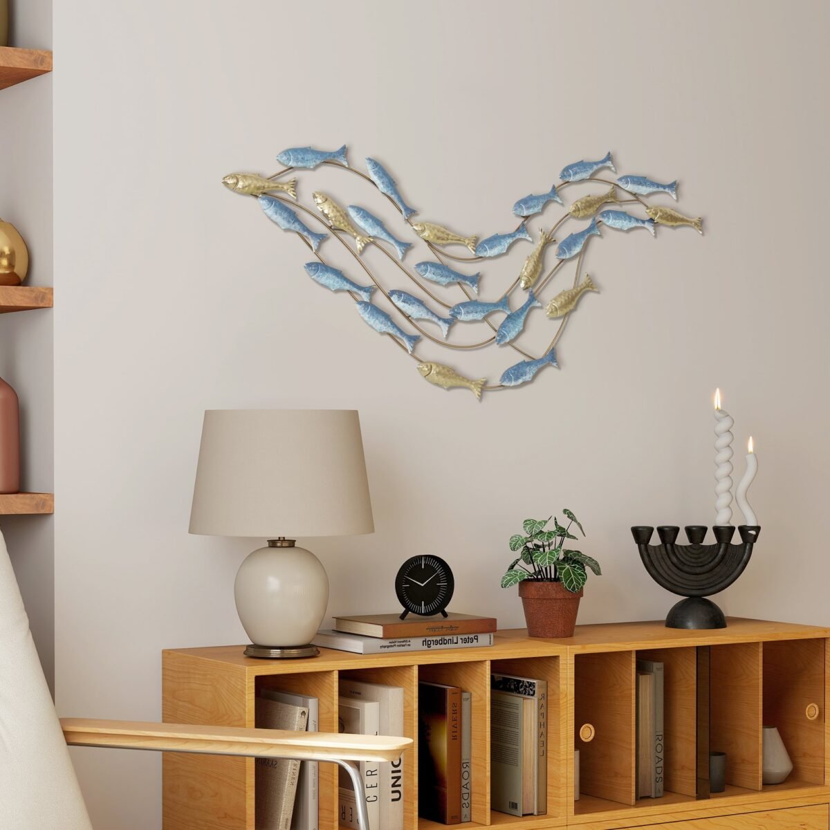 Šiuolaikinė metalinė žuvies motyvo sienų dekoracija – Paveikslėlis 8