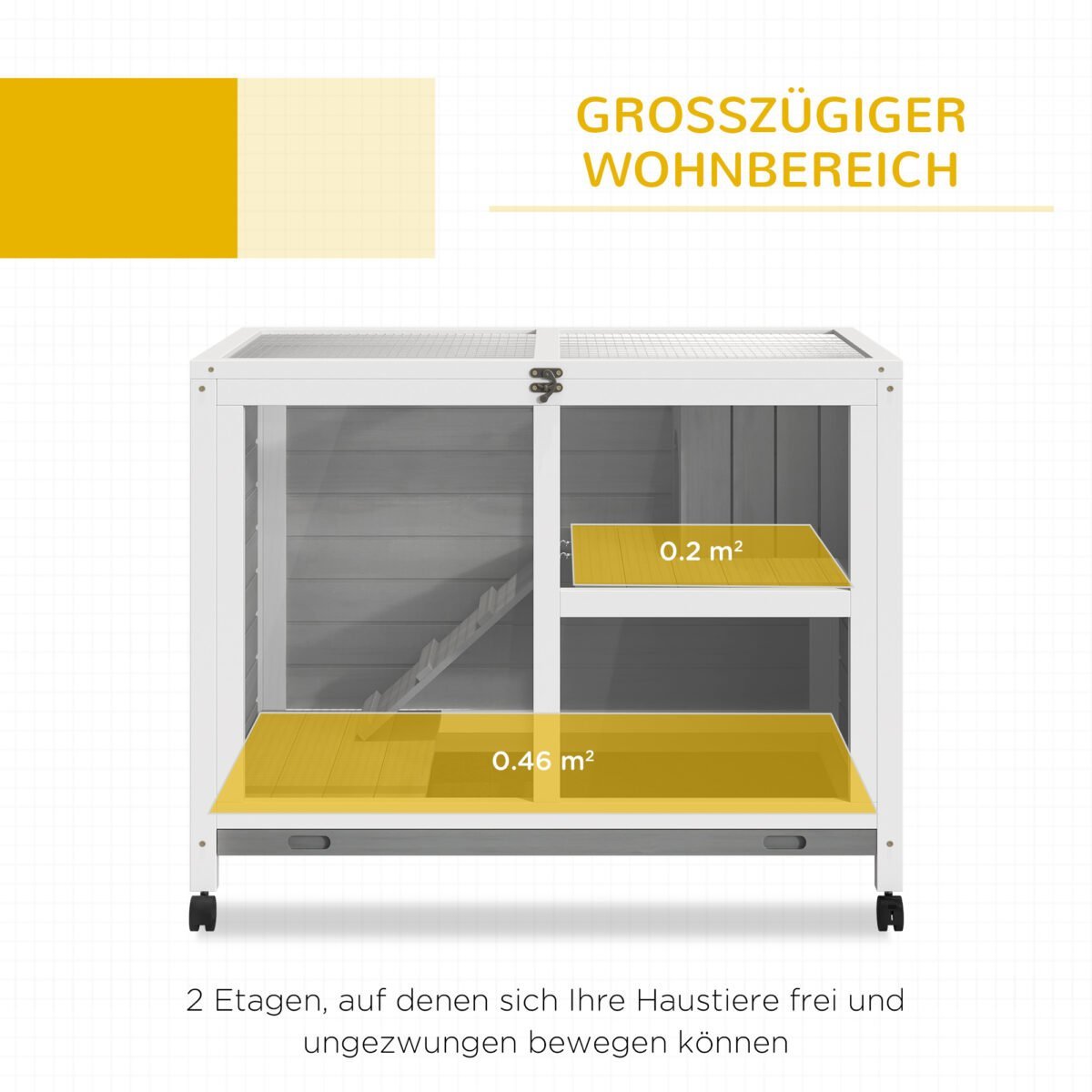 Smulkių gyvūnų dviaukštis namelis su ratukais – Paveikslėlis 4