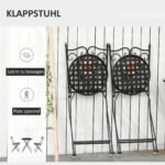 Sodo ir balkono baldu komplektas 2 asmenims su mozaikiniu stalu ir sulankstomomis kedemis 4