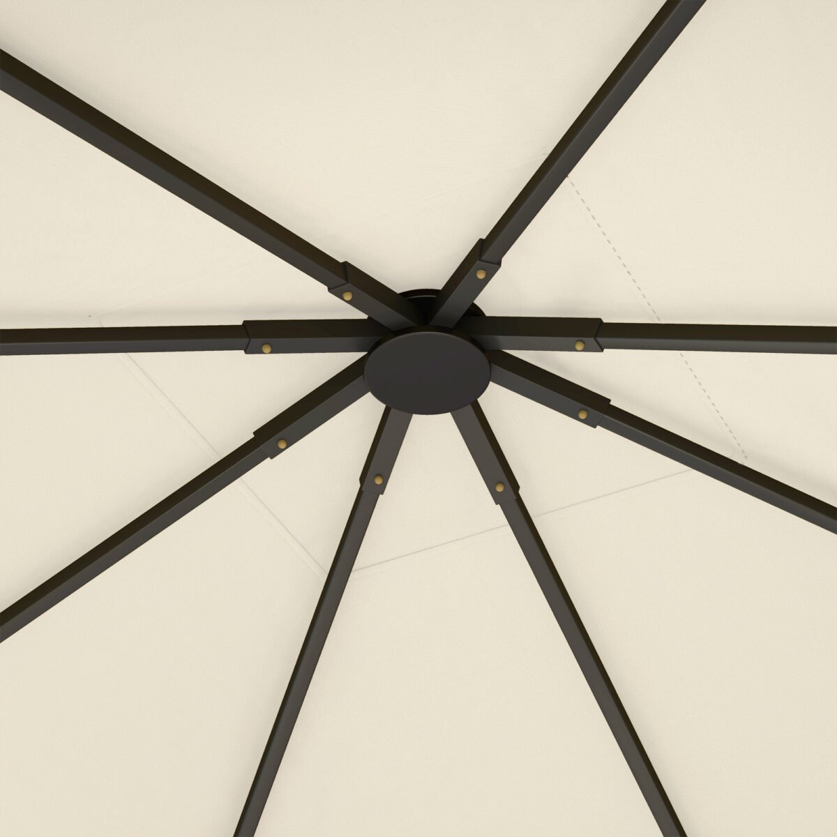 Sodo paviljono stogas 3x3 m su 8 drenažo angomis iš 600D Oksfordo audinio – Paveikslėlis 4