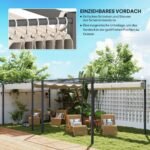 Sodo pergola su įtraukiamu stogu 3 x 3 m – Paveikslėlis 4