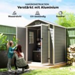 Sodo sandėliukas su aliuminio rėmu, rakinamomis dvigubomis durimis ir langais – Paveikslėlis 5