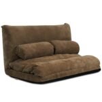 Sulankstoma grindų sofa-lova su 6 padėčių reguliuojamu atlošu (Ruda)