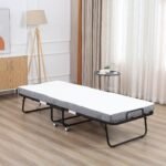 Sulankstoma lova 80x200 cm su 10 cm putų čiužiniu ir ratukais