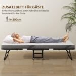 Sulankstoma lova 80x200 cm su 10 cm putų čiužiniu ir ratukais