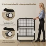 Sulankstoma lova 80x200 cm su 10 cm putų čiužiniu ir ratukais