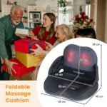 Sulankstoma šiatsu masažinė sėdynės pagalvėlė su šildymo funkcija (Pilka)