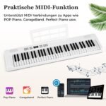 Sulankstomas 61 klavišų elektroninis pianinas (Balta) – Paveikslėlis 3