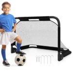 Sulankstomi nešiojami futbolo vartai su inkaravimo sistema (Juoda)