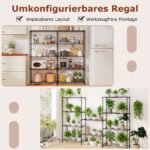 Sunkių apkrovų 5 aukštų metalinis reguliuojamas stelažas (Juoda) – Paveikslėlis 4