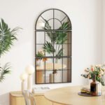Trijų dalių lango imitacijos sieninis veidrodis su metaliniu rėmu – Paveikslėlis 2