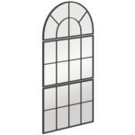 Trijų dalių lango imitacijos sieninis veidrodis su metaliniu rėmu