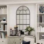 Trijų dalių lango imitacijos sieninis veidrodis su metaliniu rėmu – Paveikslėlis 9