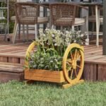 Trijų pakopų pakelta lysvė su vežimo rato dekoru – Paveikslėlis 2