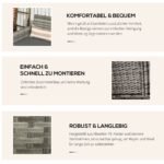 Trivietė rataninio stiliaus lauko poilsio sofa su pagalvėlėmis – Paveikslėlis 5