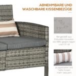 Trivietė rataninio stiliaus lauko poilsio sofa su pagalvėlėmis – Paveikslėlis 6