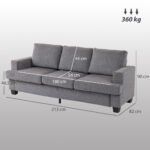 Trivietė sofa su plieniniu rėmu – Paveikslėlis 3