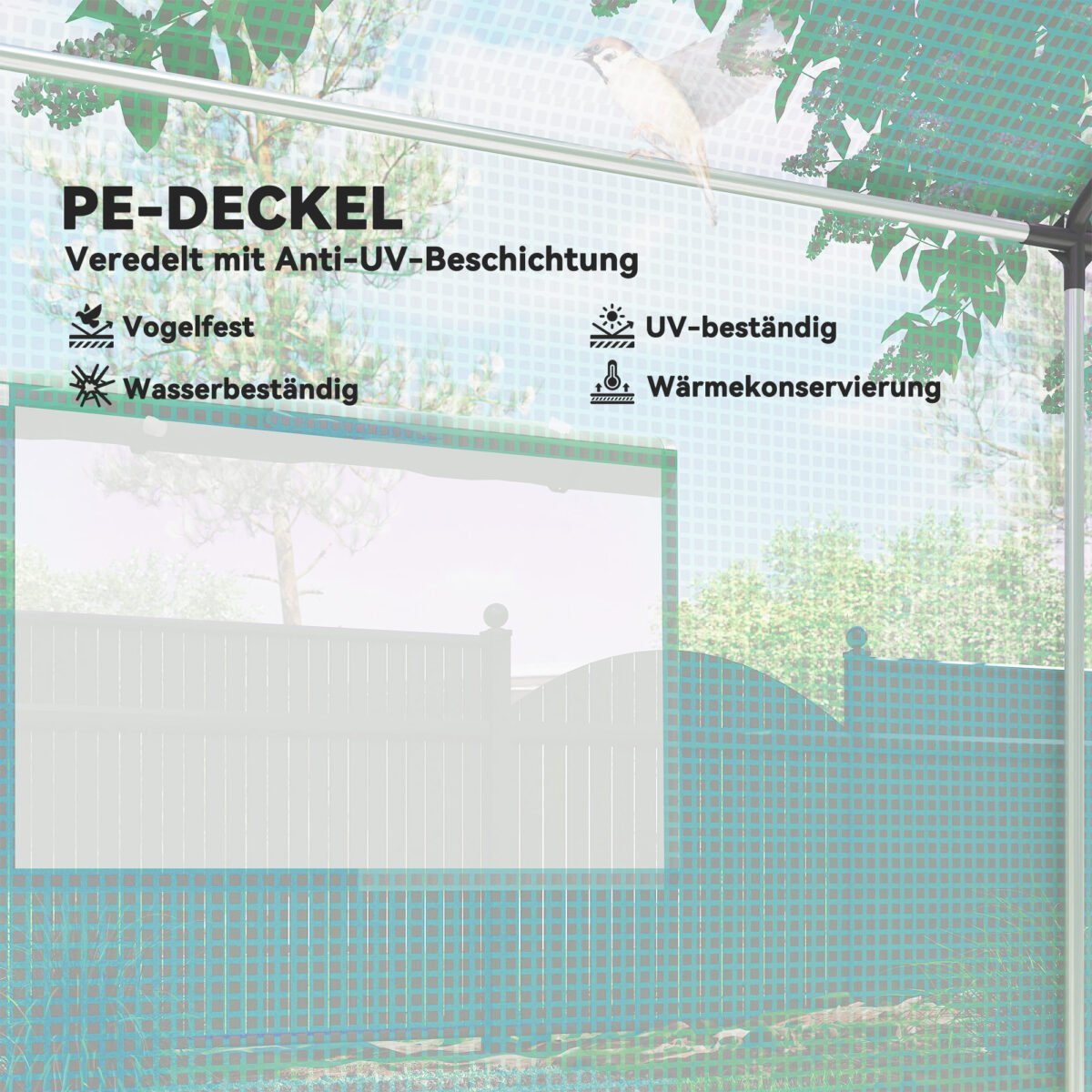 Tunelinis šiltnamis su cinkuoto plieno rėmu, susukamomis durimis ir langais, 2x3x2 m – Paveikslėlis 4