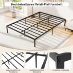 Tvirtas metalinis platforminis lovos rėmas su patogia daiktų saugykla (Juoda) – Paveikslėlis 5