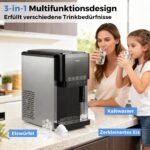 Universalus 3-in-1 ledo gaminimo aparatas su vandens dozatoriumi ir smulkinto ledo funkcija (Juoda) – Paveikslėlis 2