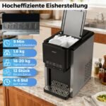 Universalus 3-in-1 ledo gaminimo aparatas su vandens dozatoriumi ir smulkinto ledo funkcija (Juoda) – Paveikslėlis 3