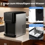 Universalus 3-in-1 ledo gaminimo aparatas su vandens dozatoriumi ir smulkinto ledo funkcija (Juoda) – Paveikslėlis 5