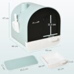 Uždara kačių kraiko dėžė su ištraukiamu padėklu ir filtru – Paveikslėlis 3