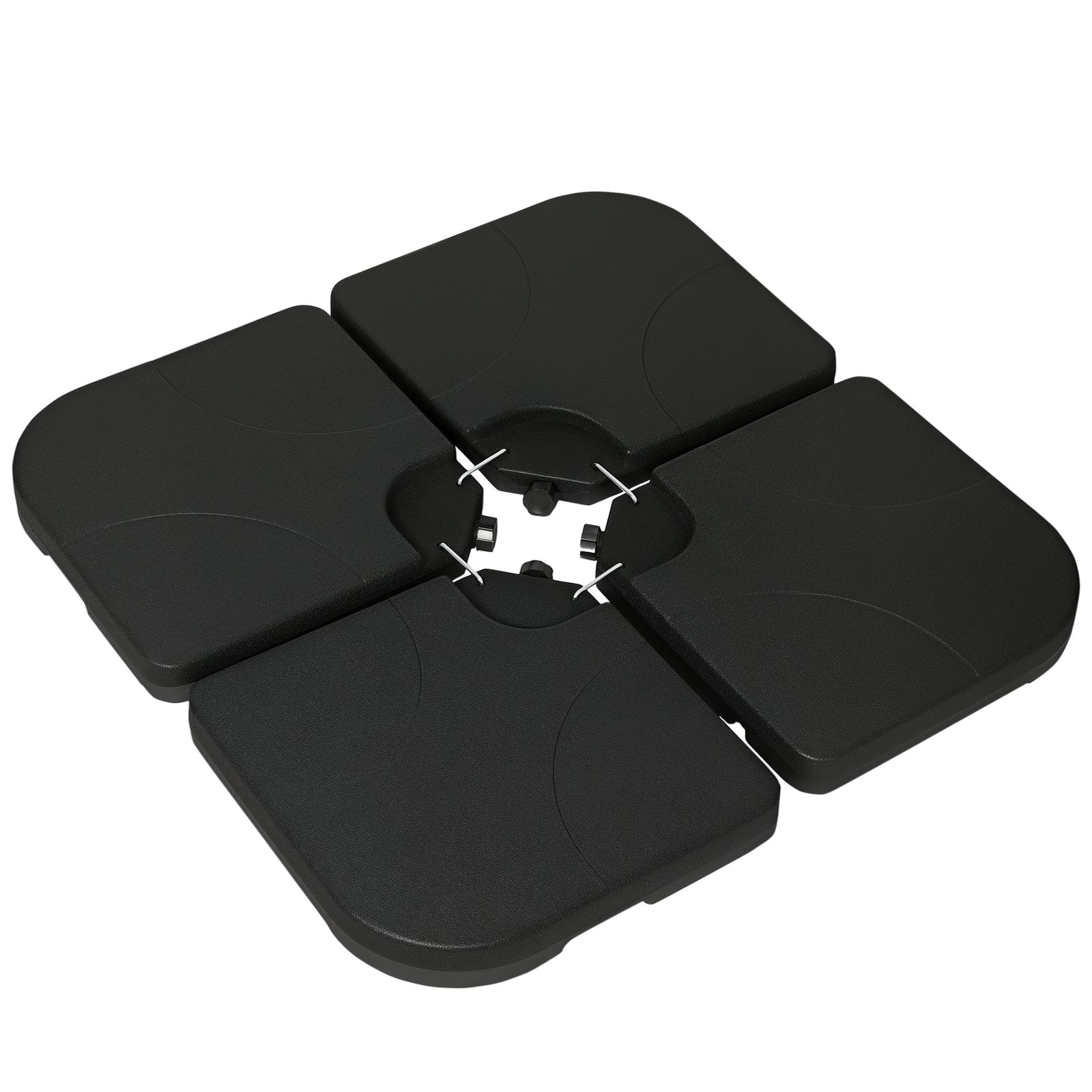 Užpildomos keturių dalių svorio plokštės skėčio stovui