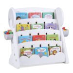 Vaikiška 4 pakopų knygų ir žaislų lentyna su 2 laikymo dėžėmis (Balta) – Paveikslėlis 3