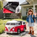 Vaikiškas elektromobilis VW T1, 12V, su dvigubu varikliu ir švelniu startu
