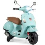 Vaikiškas licencijuotas elektrinis motociklas su atraminiais ratais (Žalia)