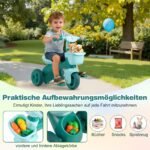 Vaikiškas triratis su ribotu vairo pasukimo kampu ir ergonomiška sėdyne (Žalia)