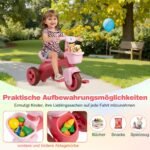 Vaikiškas triratukas su ribotu vairavimo kampu ir ergonomiška sėdyne (Rožinė)
