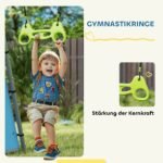 Vaikų 3 viename žaidimų komplektas su sūpynėmis, palapine ir gimnastikos žiedais – Paveikslėlis 8