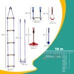 Vaikų Ninja Slackline Rinkinys su 6 lyno veiklos priedais iki 50 kg