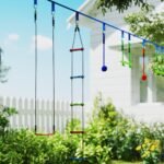 Vaikų Ninja Slackline Rinkinys su 6 lyno veiklos priedais iki 50 kg
