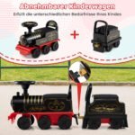 Vaikų elektrinis traukinukas su vagonu ir daiktadėže po sėdyne (Juoda) – Paveikslėlis 4