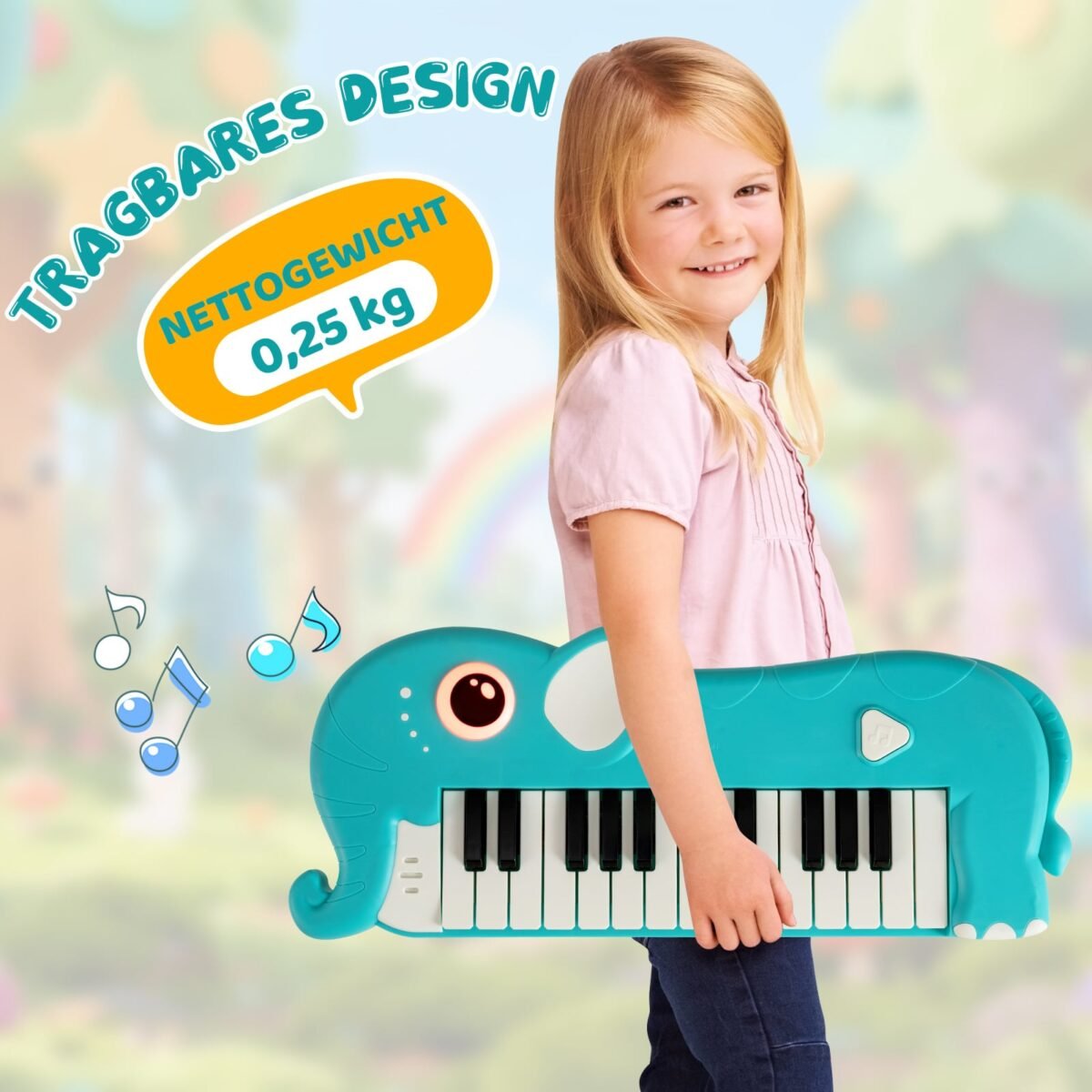 Vaikų elektroninis pianinas su 25 klavišais ir šviesos efektais (Mėlyna) – Paveikslėlis 5