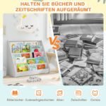 Vaikų knygų lentyna su 5 skyriais ir daiktadėže (Balta) – Paveikslėlis 4