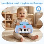 Vaikų nešiojamasis 13 klavišų pianinas su muzikos ir šviesos efektais (Mėlyna) – Paveikslėlis 4