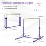 Vaikų sulankstomas reguliuojamo aukščio gimnastikos skersinis su kilimėliu (Violetinė) – Paveikslėlis 3