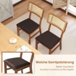 Valgomojo kėdės su paminkštinta sėdyne ir pintu rotango atlošu 2 vnt. (Ruda) – Paveikslėlis 4