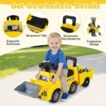 Paspiriamas vaikų ekskavatorius su reguliuojamu kaušu ir nuimama priekaba (Geltona) – Paveikslėlis 5