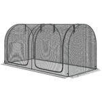 Vėjui atspari plieninio rėmo augalų apsaugos palapinė su durelėmis 249 x 120 cm