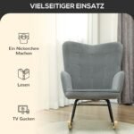 Vintažinis supamasis krėslas su storu paminkštinimu ir išlenktais bėgeliais – Paveikslėlis 6